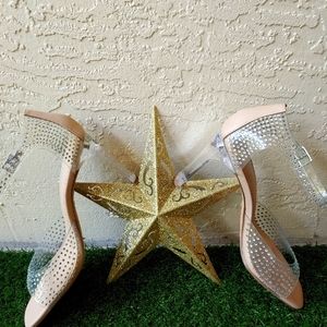 Beautiful Embellished Translucent  Women's Heels By Charles David, Size 8.5, New